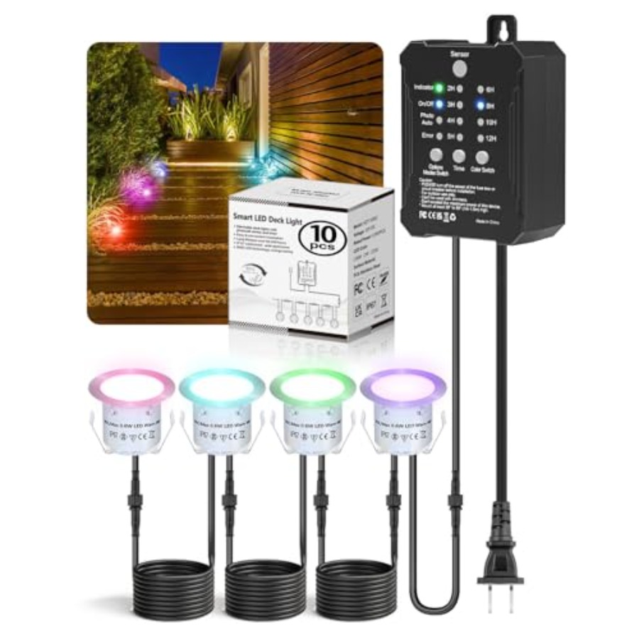 Outdoor Lighting Kit With Transformer - 저전압 변압기 타이머와 광센서가 포함된 RGB
