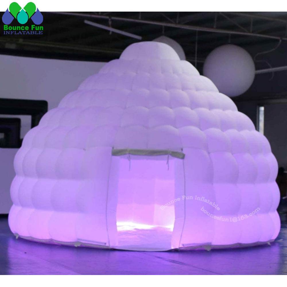 Outdoor Lighting Rental - Led 조명을 가진 백색 팽창식 이글루