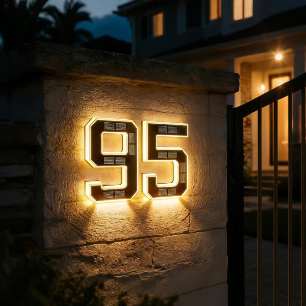 Outdoor Lighting On House - 새로운 태양광 주소 표시등 LED 집
