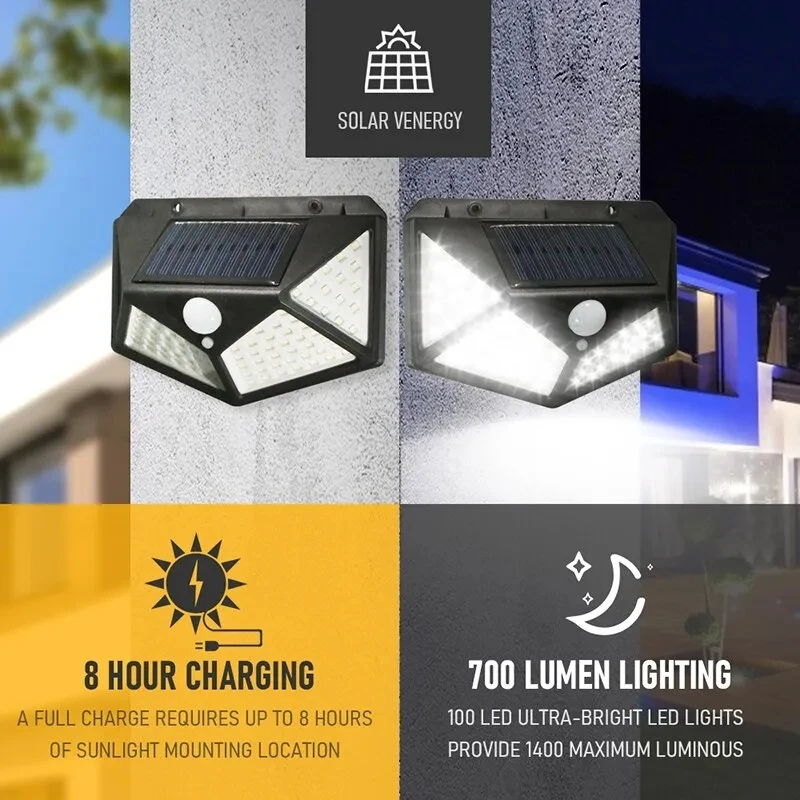 Outdoor Lighting Motion Sensor - 100Led 다기능 태양 램프 야외 정원