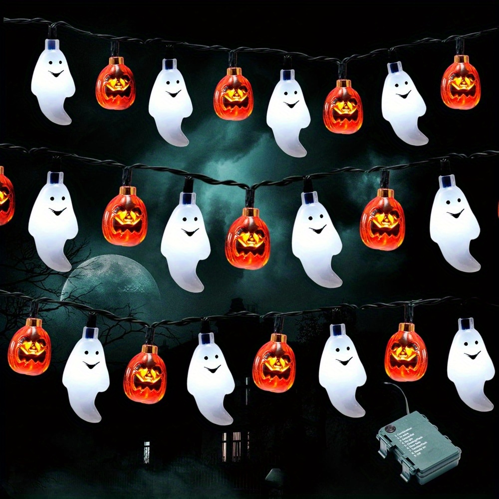 Outdoor Lighting On House - 19.7피트 30개 LED 배터리 작동식 유령
