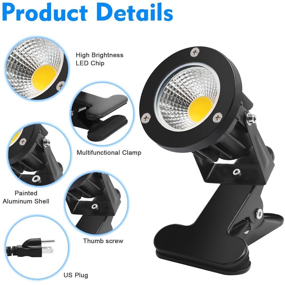 클립 온 스포트라이트 플러그인 방수 12W 110V 2 - Outdoor Lighting Uk 리뷰 및 가격