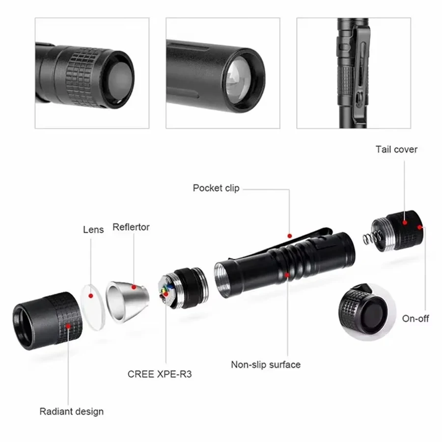 미니 휴대용 LED 손전등 포켓 울트라 브라이트 고광량 - Outdoor Lighting Guide 리뷰 및 가격