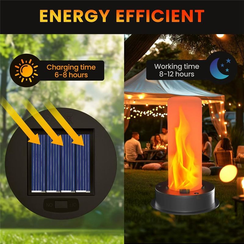 깜박이는 불꽃이 있는 2팩 교체용 태양광 조명 상단 부 - Outdoor Lighting Replacement Parts 리뷰 및 가격