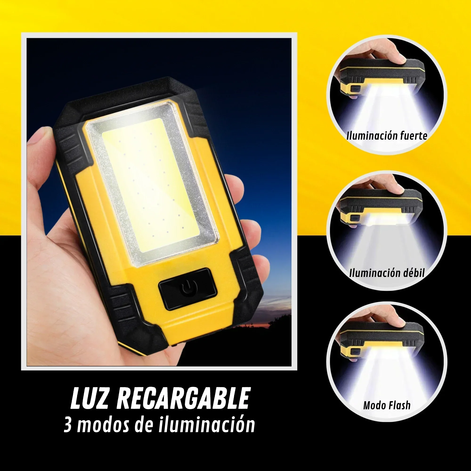 충전식 4000mAh 작업등, 초강력 COB 플래시라이 - Outdoor Lighting Guide 리뷰 및 가격