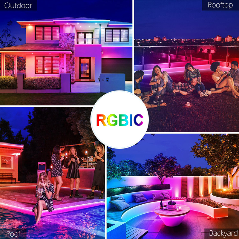 방수 다채로운 조명 스트립, RGB/RGBIC 5M 1 - Outdoor Lighting On House 리뷰 및 가격