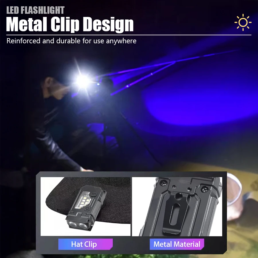 미니 키체인 EDC 손전등 - 펜 클립과 모자 클립이  - Zinc Outdoor Lighting 리뷰 및 가격