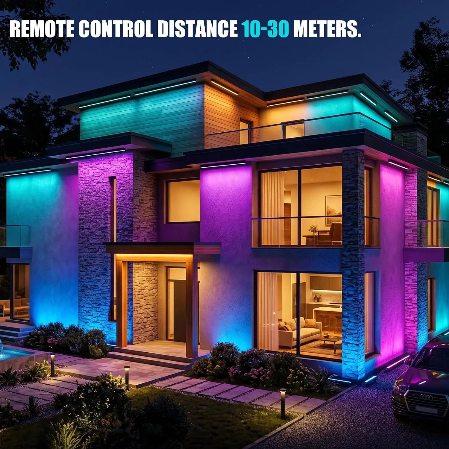 2팩 RGB 벽면 조명 100W 야외용 LED 라이트  - Color Changing Outdoor 리뷰 및 가격