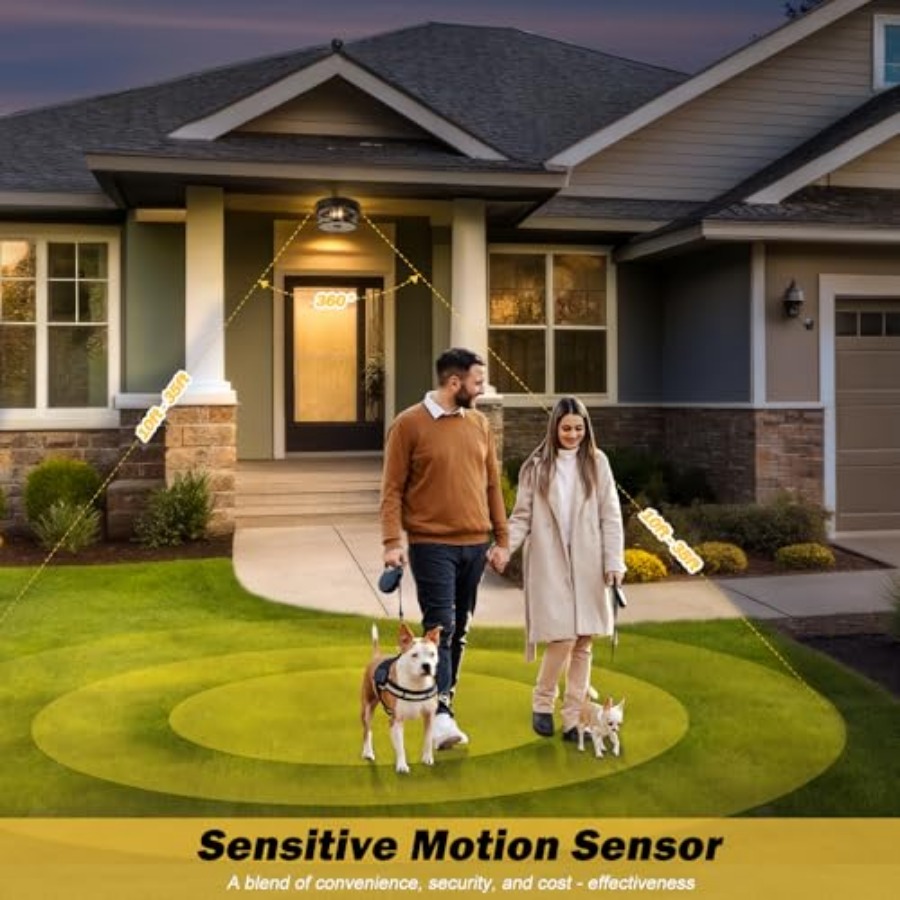 모션 센서 야외 천장 조명, 조절 가능한 블랙 플러시  - Outdoor Lighting Motion Sensor 리뷰 및 가격