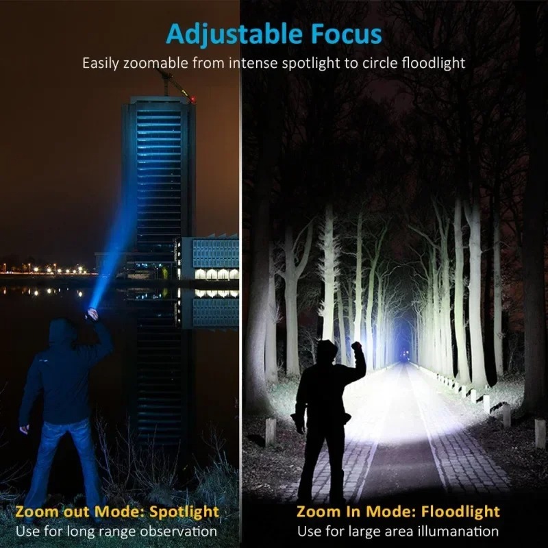 T6 LED 충전식 손전등, 18650 줌이 가능한 토 - Outdoor Lighting On House 리뷰 및 가격