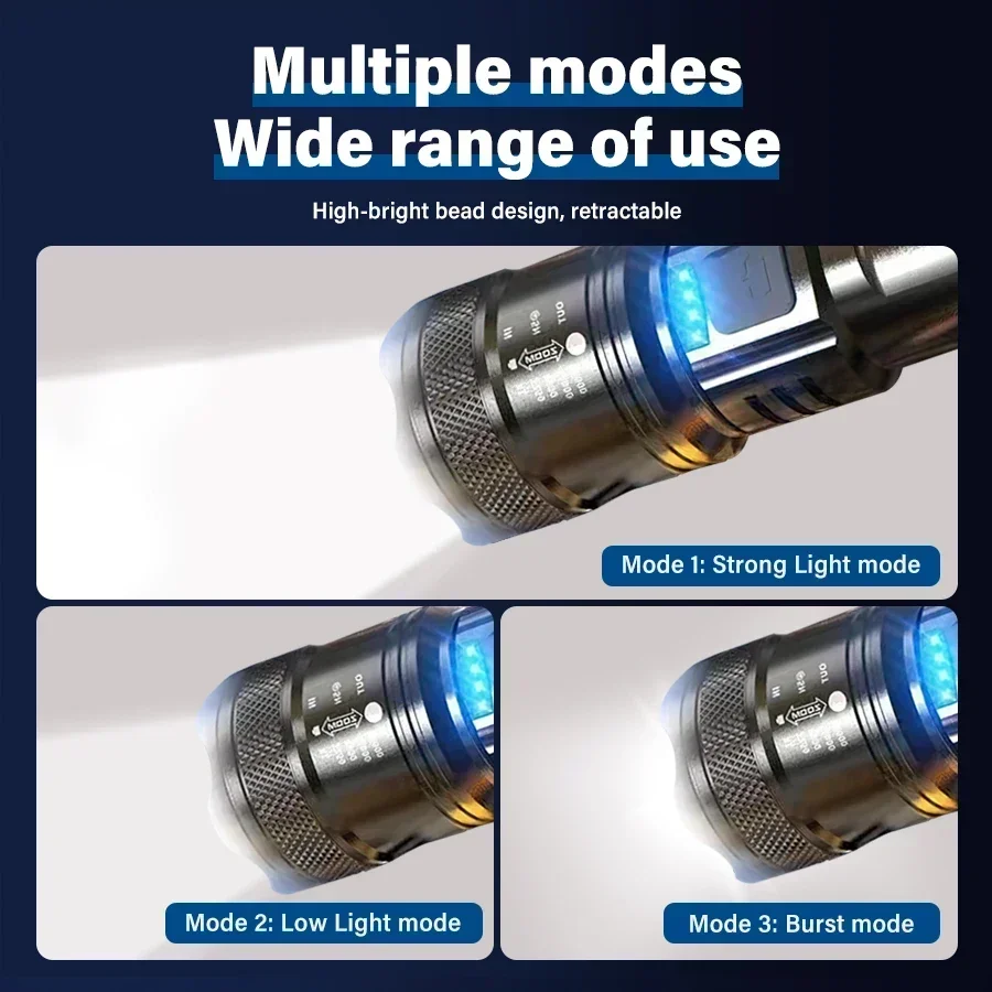 전술용 LED 손전등 2000LM USB 충전식 방수  - Outdoor Lighting Quality 리뷰 및 가격