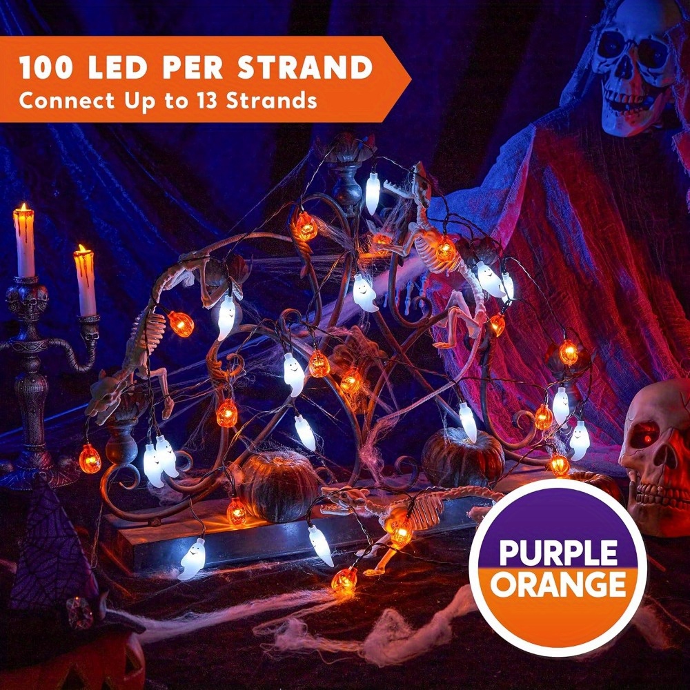 19.7피트 30개 LED 배터리 작동식 유령 호박 할 - Outdoor Lighting On House 리뷰 및 가격