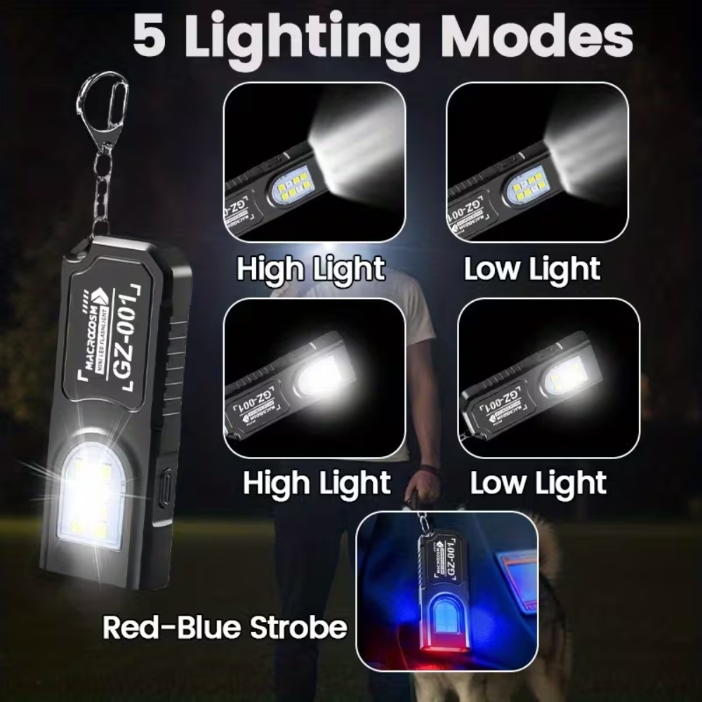 미니 COB LED 키체인 손전등 USB 충전식 토치  - Outdoor Lighting Guide 리뷰 및 가격